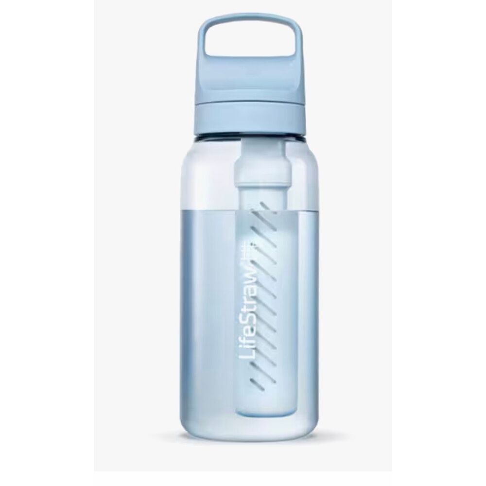LIFE STRAW Go Series Icelandic Blue 1 L Water Filter Bottle - 34 Fl oz NEW!